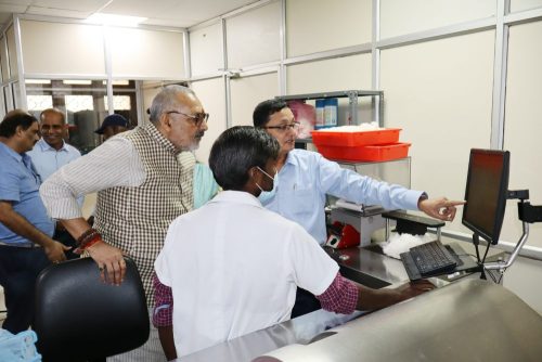 Viewing our High Volume Testing Instrument